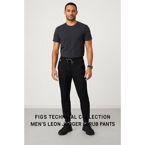 FIGS Technical Collection Men’s Leon Jogger Scrub Pant Black Large Performance
